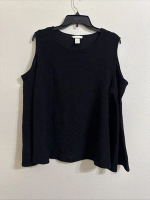 H&M , Black Cold Shoulder Long Sleeve Blouse, Size Large - Image 1 of 4