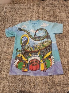 Cravatta maglietta uomo blu liquido vintage - taglia M usata 1993 Grateful Dead usata - Foto 1 di 10