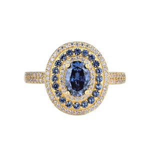 1ct VVS1 Excellent Yellow Gold Lab Created Eternity Ring Blue Diamond Test Pass - Picture 1 of 3