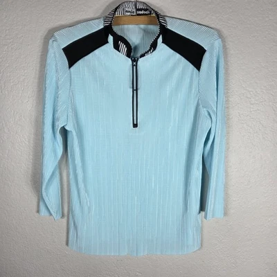 Pullover Jamie Sadock 1/4 Cremallera Manga Larga Talla M Azul Cielo Mujer Golf Correr Foto 1 de 4