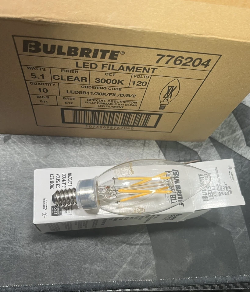 20 Bulbrite 5 Watt B11 Dimmable Candelabra (E12) LED Bulb 776204 / 861687 3000K - Image 1 of 4