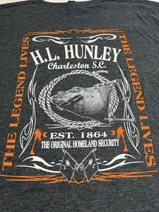 H L Hunley U-Boot T-Shirt Gr. 2XL dunkelgrau Charleston SC The Legend Lives - Bild 1 von 7