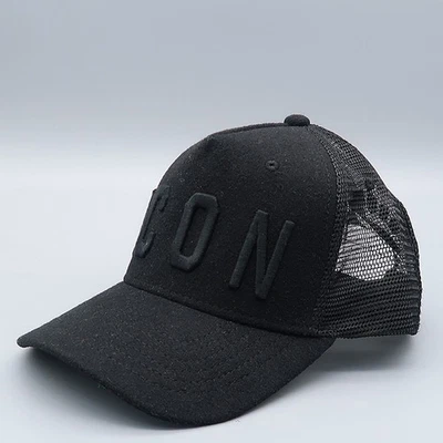 DSQUARED2 Negro ICON Logo Bordado Vintage Malla Gorra de Bola Sombrero Foto 1 de 4