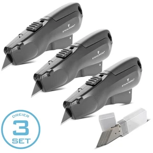 STAHLWERK Cuttermesser 3er Set Teppichmesser Paketmesser Sicherheitsmesser - Bild 1 von 8
