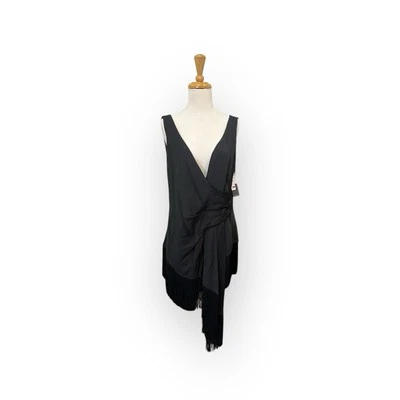 Kobi Halperin Johanna Fringe Blouse Size XL Black Top - Image 1 of 4