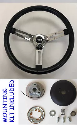 Jeep CJ YJ Wrangler Cherokee Grant Black Chrome Spokes Steering Wheel 13 1/2" - Bild 1 von 4