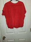 Vintage 80s Jordan II Red Pocket Short Sleeve Blouse Top Women's Sz Plus 18W/38