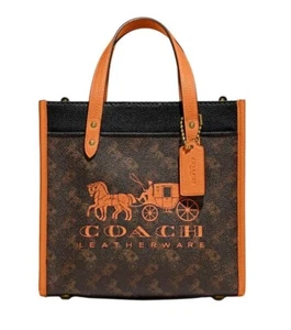 Nuevo bolso de mano COACH recubierto de lona 22 trufa papaya - Imagen 1 de 7