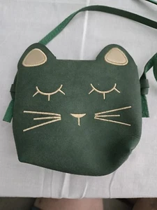 Mujeres Niñas Pequeño Bandolera Lindo Gatito Gato Cartera Verde - Imagen 1 de 6