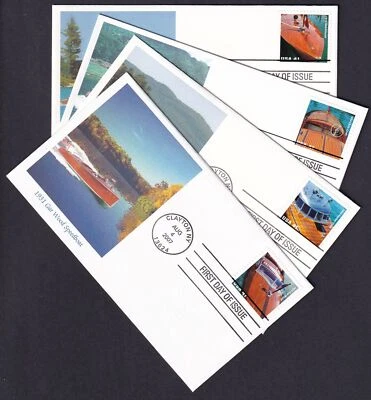 2007 Vintage Mahogany Boats 4 designs 41c Sc 4160-4163 on 4 FDCs Fleetwood - Image 1 of 3
