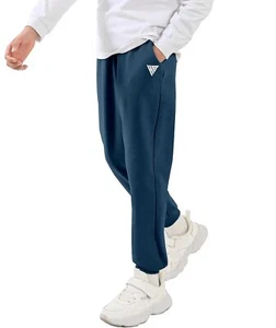 Boys Athletic Pants Moisture-Wicking Breathable Cotton Sweatpants for Youth - Picture 1 of 6