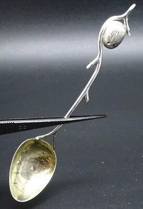 Large 3-D Cocoa Bean Handle 4 1/2" Sterling Souvenir Spoon from Somewhere Warm - Picture 1 of 3