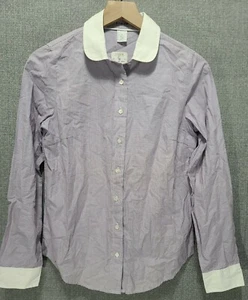 J. Crew Damen 4 blau rot gestreift Gingham Knopfleiste Baumwolle Shirt Neu mit Etikett B1 - Bild 1 von 11