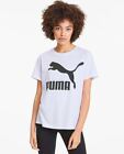 PUMA Top Classics Logo Tee Shirt Crew Neck Women White Sz S NEW NWT 471