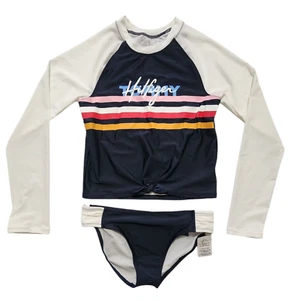 Tommy Hilfiger Girls 2-Piece Swimsuit Set Size XL 50+UPF - Picture 1 of 14