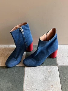 Acne Studios Althea Denim Boots Size Eu 37 - Picture 1 of 8