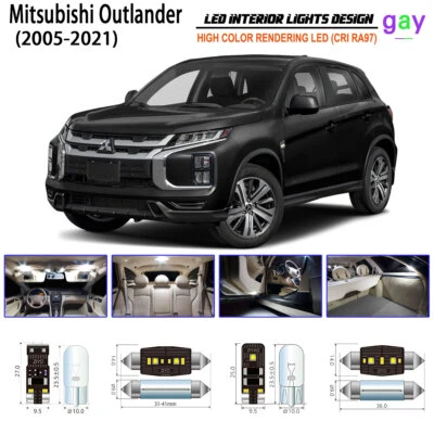 10pcs White LED Interior Light Kit For Mitsubishi Outlander 2005-2021 Replacemet - Image 1 of 4