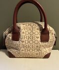 Vtg Dooney & Bourke Small Tote Clutch Canvas And Leather