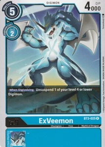 Juego de cartas Bandai Digimon 2021 - Exveemon BT3-025 R - AZUL - Imagen 1 de 2