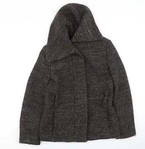 Zara Womens Brown Pea Coat Size M - Picture 1 of 12