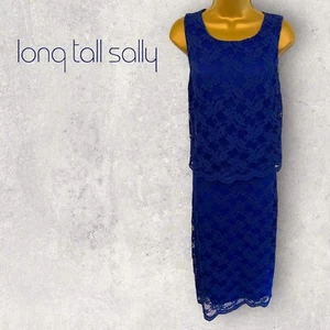 Vestido Lápiz Largo Alto Sally Para Mujer Azul Real Encaje Superpuesto Ocasión Reino Unido 12 - Imagen 1 de 4