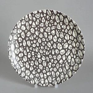 POOLE POTTERY BLACK PEBBLE 8" DESSERT PLATES C106 PERFECT 50S MID-CENTURY MODERN - Picture 1 of 3