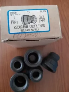 5 Piezas ACOPLAMIENTO REDUCTOR NEGRO 1""FMPT, 1/2"" FMPT - NUEVO - Imagen 1 de 5