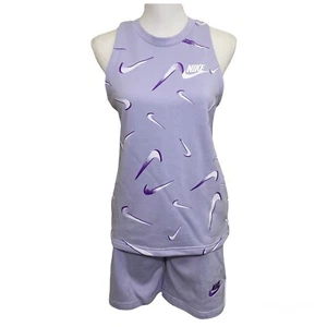 Nike Big Girls Sportswear Terry Tank Top & Club Shorts Set Outfit Sz L XL NEW - Picture 1 of 6