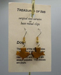 Tigereye Dove Earrings, pierced - Picture 1 of 1