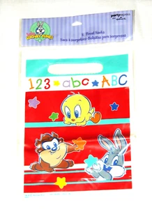 LOONEY TUNES 123 ABC  8- TREAT SACKS   PARTY SUPPLIES - Picture 1 of 1