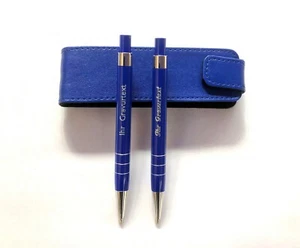 Exclusives Schreibset Kuli Feinmine NAVY BLAU mit IHRER Gravur im Einstecketui ! - Bild 1 von 3