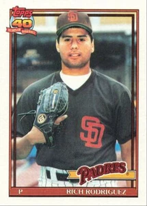 1991 Topps Baseball Rookie Rich Rodriguez San Diego Padres #573 - Picture 1 of 2