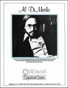 Al Di Meola 1983 DiMarzio Gitarren Tonabnehmer Signature Series Werbedruck - Bild 1 von 3