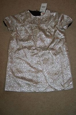  B6866J.CREW VESTIDO LAMÉ MARFIL TALLA 4 PLATA COJO B6866 Foto 1 de 4