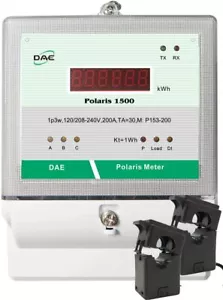DAE P153-200 KIT, UL kWh Submeter, 2 hot wire, 200A, 120/240v, 2 Split CTs,RS485 - Picture 1 of 6