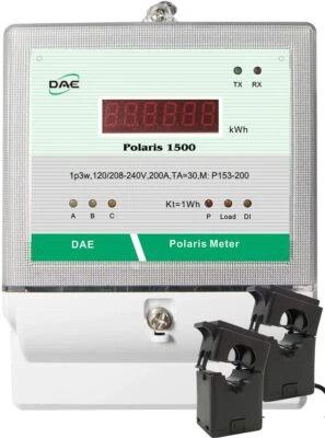DAE P153-200 KIT, UL kWh Submeter, 2 hot wire, 200A, 120/240v, 2 Split CTs,RS485 - Image 1 of 4