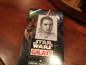 2024 Star Wars Galaxy 1/1 Rey (Daisy Ridley)  Silver Foil Sketch by Andrew Fry ! - Picture 1 of 6