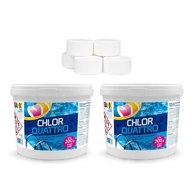 Chlortabletten Multifunktion Quattro Tabs 3in Pool Pflege Schwimmbad Chlor 6 Kg - Bild 1 von 3