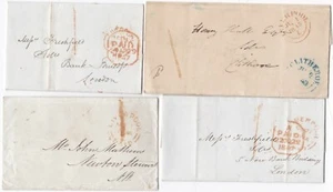 1843/47 4 x LIVERPOOL HANDSTRUCK 1 UNIFORM PENNY POST WRAPPERS UPP LANCASHIRE - Picture 1 of 1