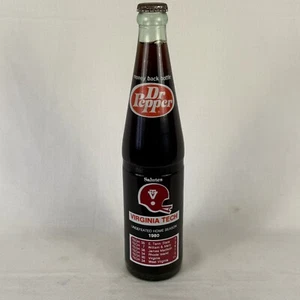VINTAGE DR PEPPER 1981 VIRGINIA TECH PEACH BOWL COMMEMORATIVE BOTTLE UNOPENED - Picture 1 of 2