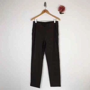 DENIM & CO Women's French Terry Full Length Pants Dark Chocolate - Picture 1 of 6