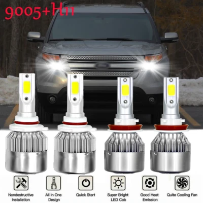 Para Ford Explorer 2011-2015 - 4x Combo Faros LED Faros Antiniebla Kit BLANCO Foto 1 de 4