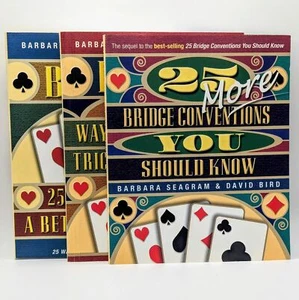 25 Bridge Kartenspiel Strategie Tipps Anleitung 3 Bücher Lot von Barbara Seagram David Bird - Bild 1 von 7