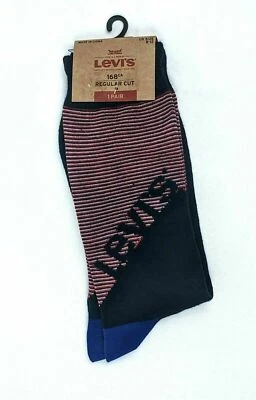 Calcetines LEVIS Corte Regular Para Hombre Serie 168 Rojo con Logo Azul Marino Talla 8-12 Nuevos con Etiquetas Foto 1 de 2