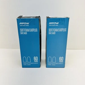 Lote de 2 tapones para los oídos de espuma suave Mpow HP055A 60 pares 34 dB SNR caza viaje - Imagen 1 de 4