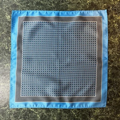 NEW Men’s Pocket Square Handkerchief  13.5x13.5 Blue - Image 1 of 4