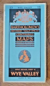Bartholomews Cloth Map Wye Valley Sheet 13 Tetbury Gloucester Monmouth - Imagen 1 de 1
