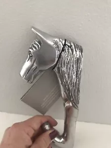 Broyhill Silver Tone Western Horse Head Hook Towel Coat Hanger - Picture 1 of 6