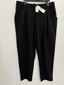 Eileen Fisher Black Boiled Wool Jersey Carrot Pant Size PLUS 3X NWT $228 - Picture 1 of 9