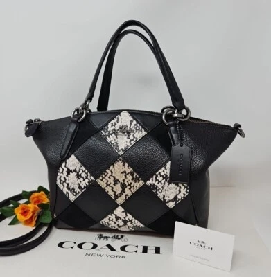 🌟🌷COACH  Kelsey Crossbody Snake Skin Patchwork in Black NWT *AUTHENTIC* - Image 1 of 4